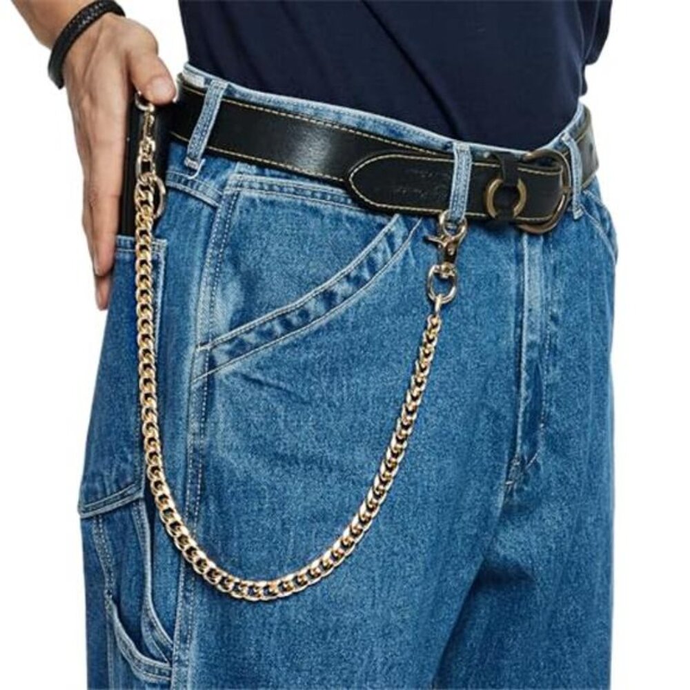 Men's Wallet Chain Biker Motorcycle Pants Jean Punk Long Key Chain - Picture 3 of 7